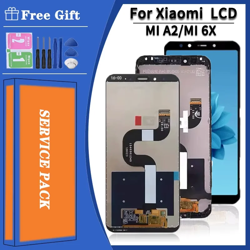 Фото 5,99-дюймовый ЖК-экран для Xiaomi MI A2, дигитайзер сенсорного экрана для дисплея MI 6X M1804D2SG, M1804D2SI, экран №1