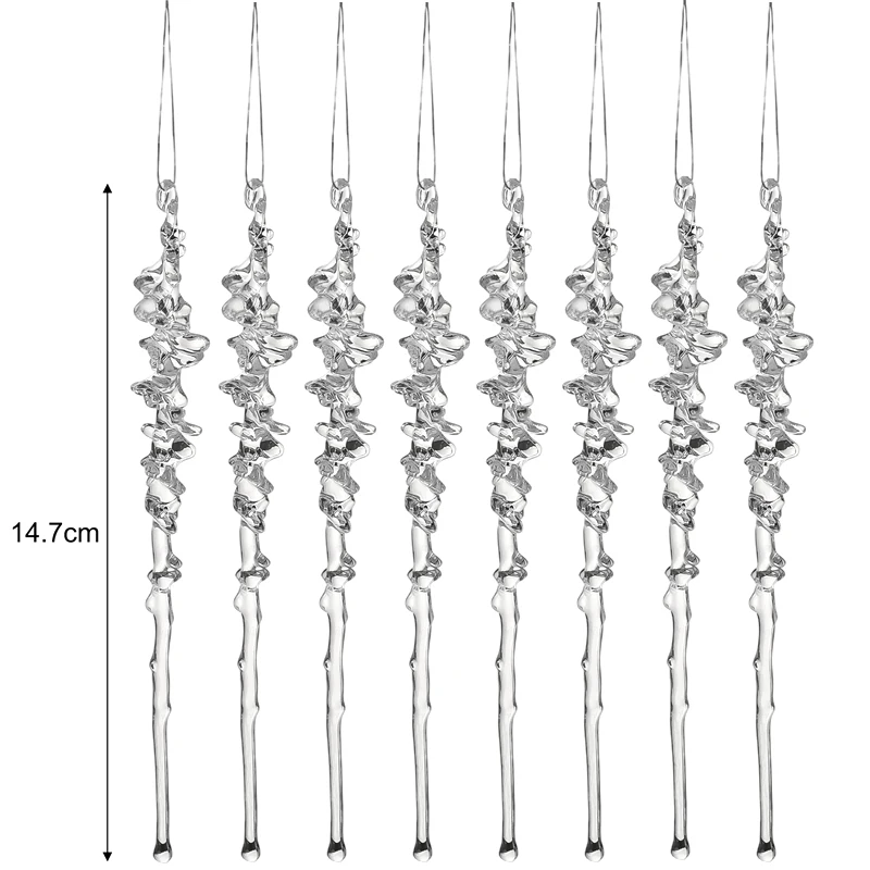 Прозрачные акриловые подвески-имитации сосулек, набор из 5 штук
