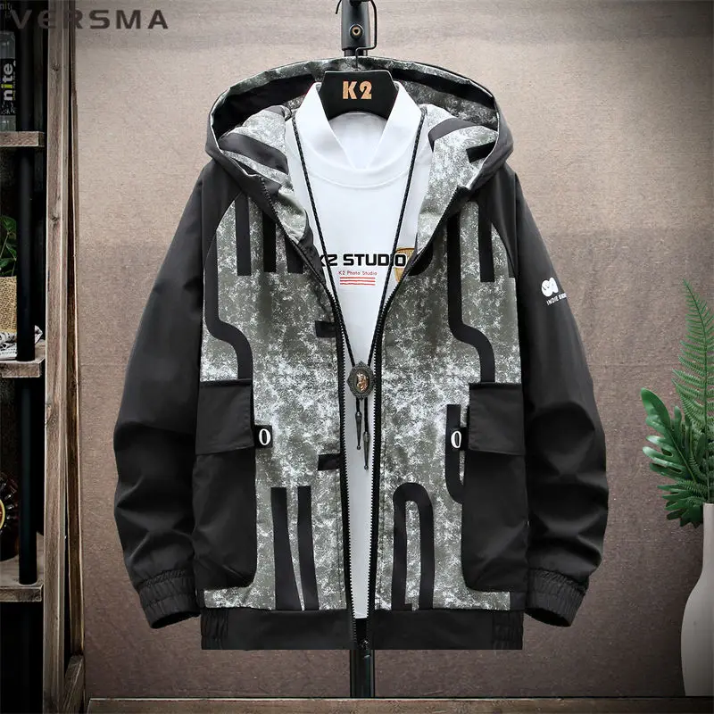 Мужская куртка в стиле Харадзюку с принтом граффити | одежда