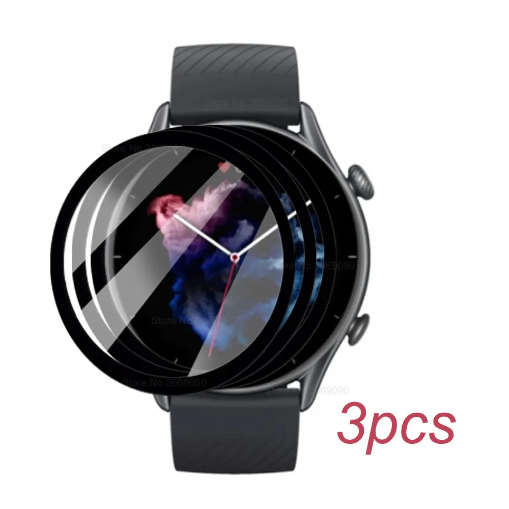 

3pcs 9D Soft Protective Glass For Huami Amazfit GTR 3 Pro Glass Amaz Fit GTR3 3Pro GTR3Pro SmartWatch Screenprotector Cover Film