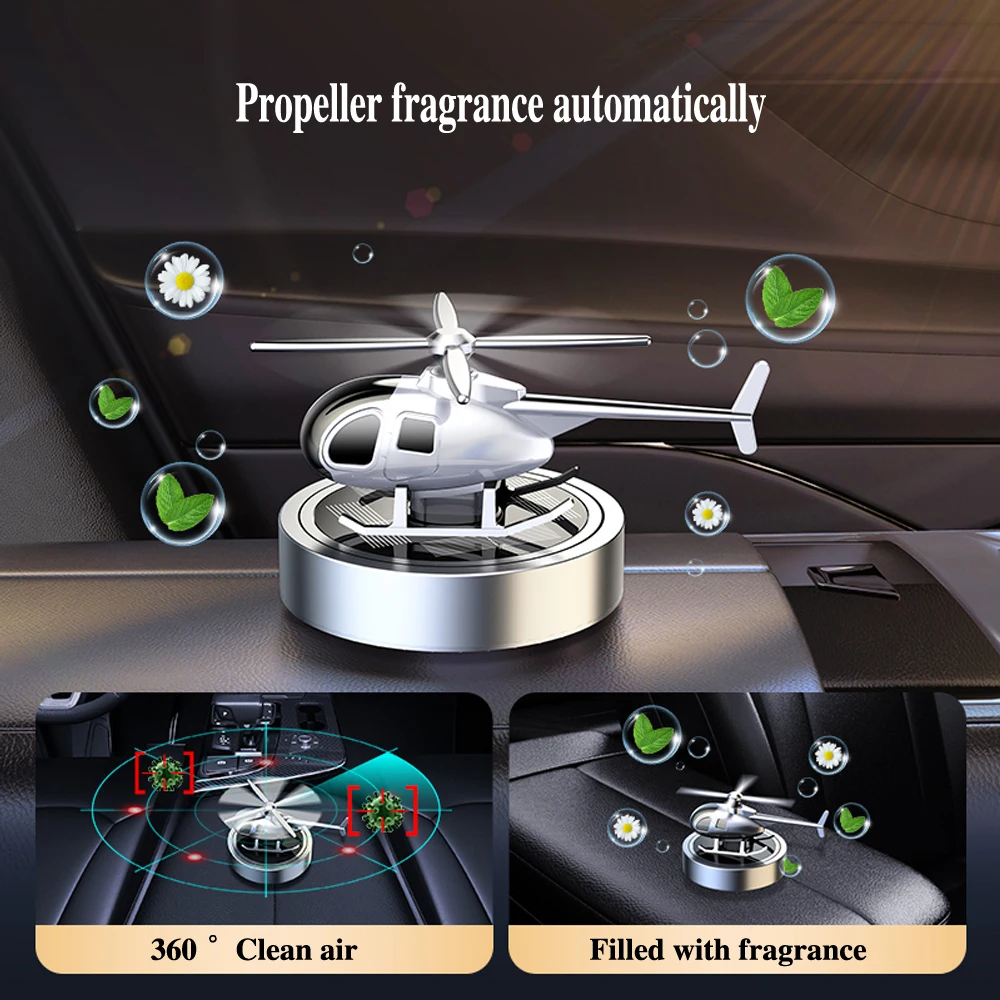 

Car Air Freshener Propeller Rotating Indoor Original Perfume Diffuser Decoration Solar Helicopter Aroma Treatment Auto Flavoring