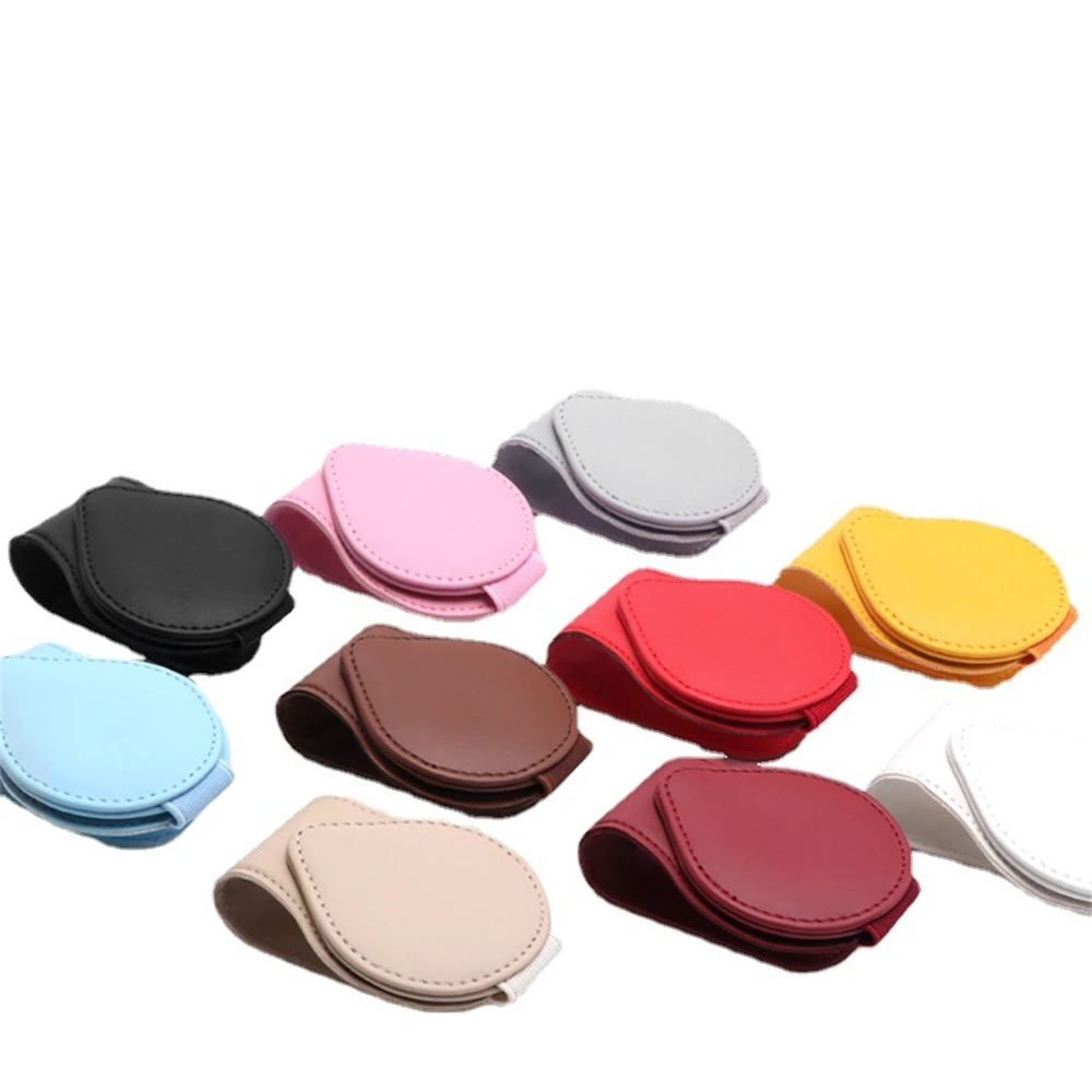 

10Colors Leather Sun Visor Glasses Clip Universal Car Interior Card Ticket Fastener Portable Sunglasses Holder Clips Auto