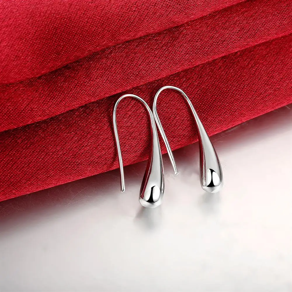 

new hot sale 925 Sterling Silver Earring High Quality Fashion Woman Jewelry Water droplets Earrings hook Holiday Gifts