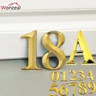 70 мм 0123456789ABCD-Z Wonzeal Современная Золотая табличка с номером для дома, отеля, дверной адрес, табличка, знак из АБС-пластика