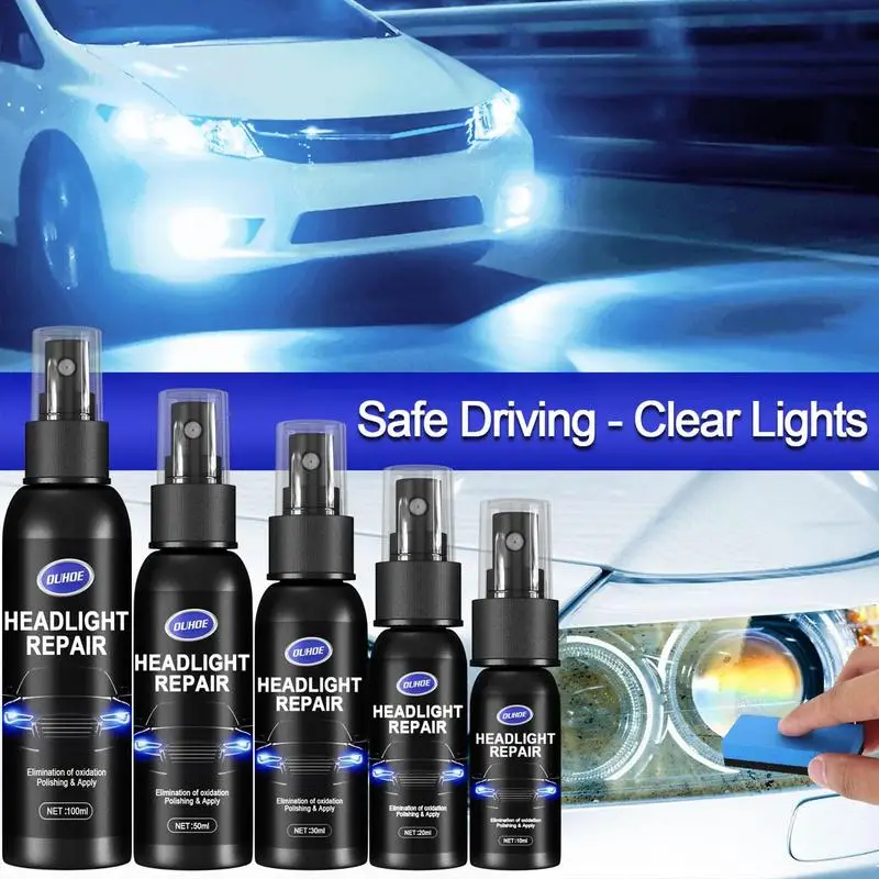 

Car Headlight Polishing Repair Fluid Agent 10/20/30/50ml/100ml Auto Light Restore Headlamp Cleaner Oxidation Dirt Remover Spray