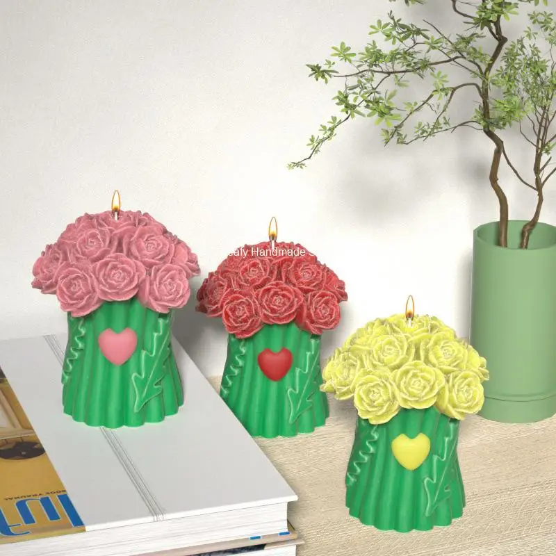 Силиконовая форма в виде розы для свечей ручная работа креативный цветок