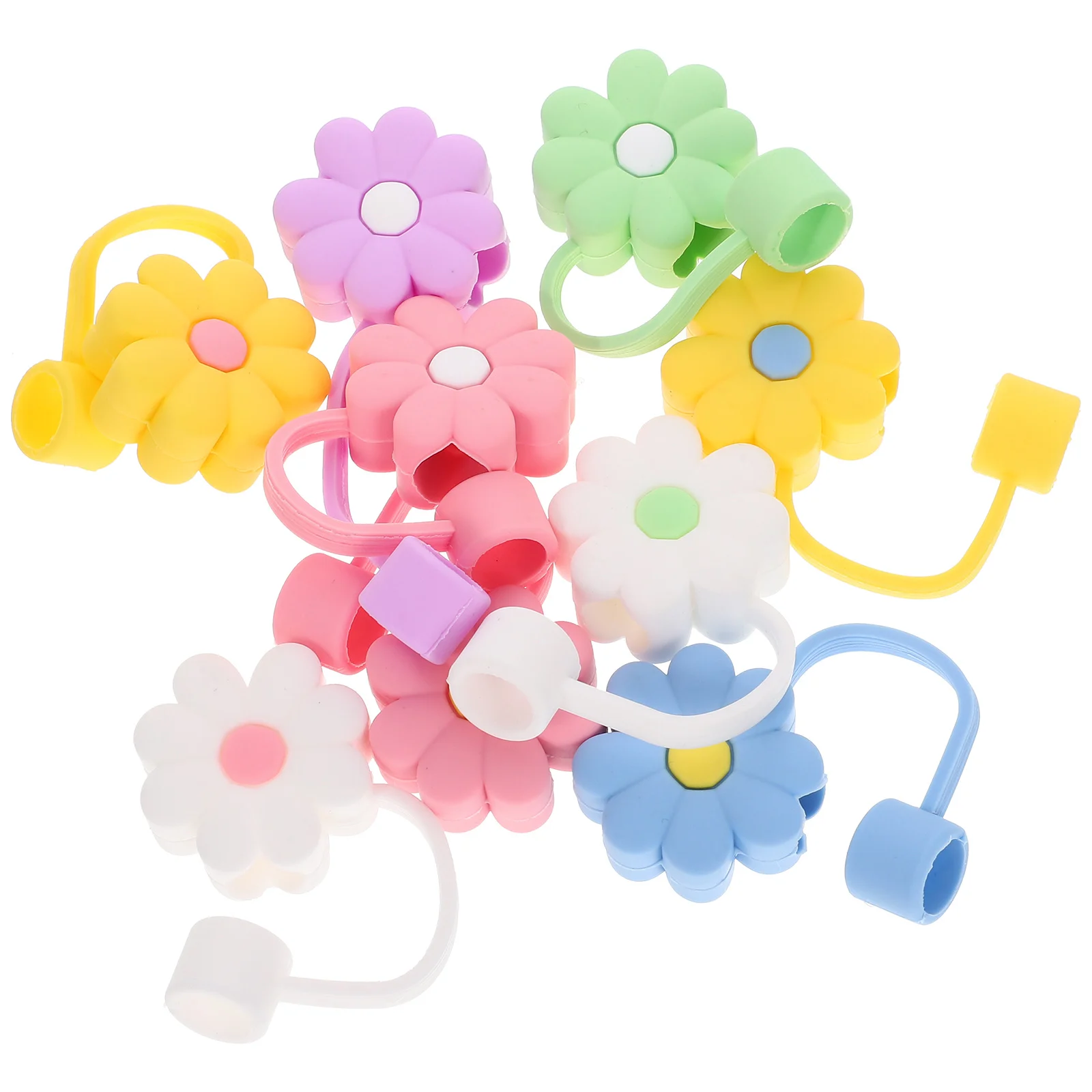 

9 Pcs Silicone Straw Cap Bathroom Decorations Drinking Caps Cover Reusable Covers Silica Gel Toppers Cute