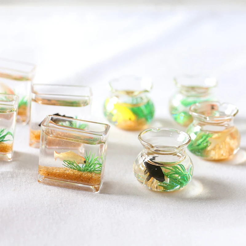 

Dollhouse Miniature Glass Fish Tank Bowl Aquarium Doll House Home Ornament