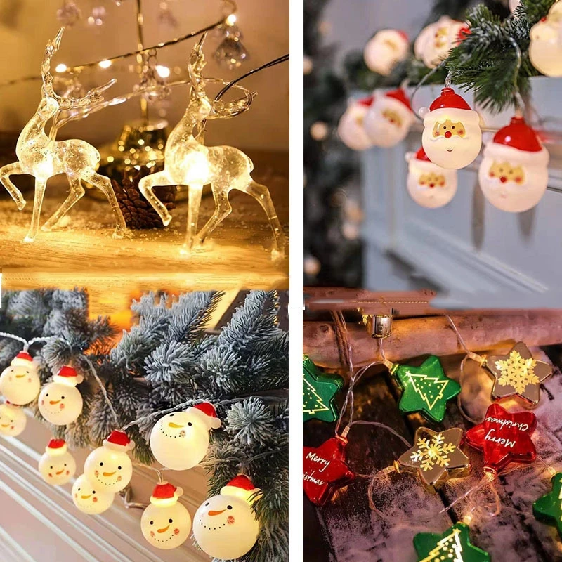 

LED String Lights Christmas Decoration Light Santa Claus Snowflakes Pumpkin Lantern Ghost Halloween Christmas for Home Decor