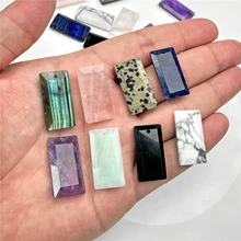 Natural Gems Stone Quartz Pendant Rectangle Slice Pendant For Women Men Jewelry Making Handmade Necklace Earring 13X25MM Bulk