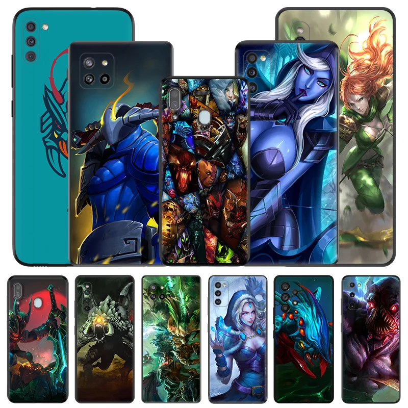 

Silicone Black Phone Cases for Samsung Galaxy A54 5G A04 A03 A34 A01 A02 A50 A70 A40 A30 A20 S A10 E Game Dota Cover