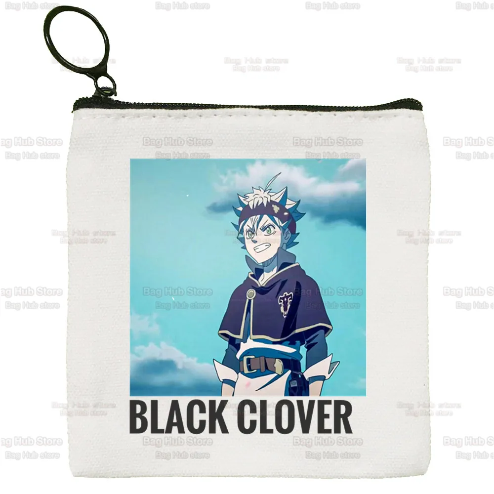 Yami Asta Anime Canvas Coin Purse Custom Logo Storage Pouch Black Clover Canvas Bag  New Coin Bag Key Coin Purse