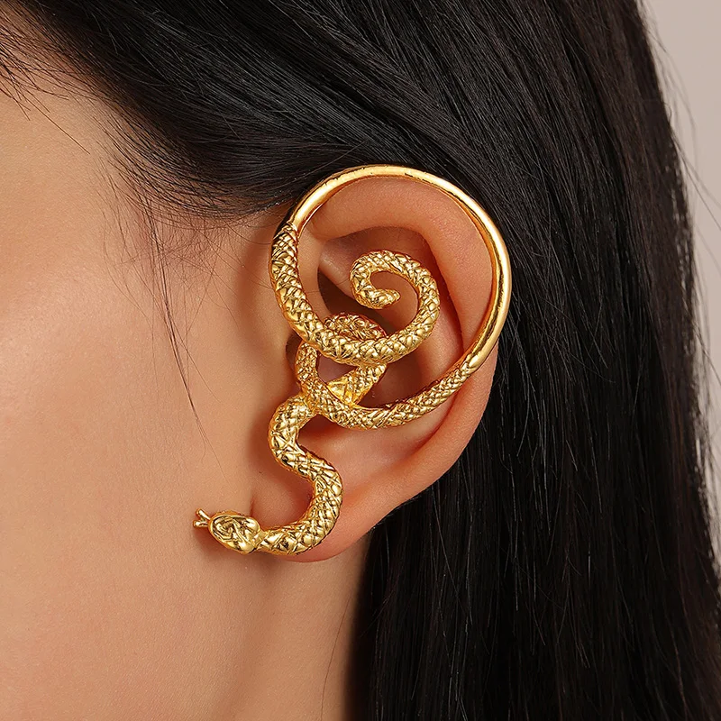 

1pcs Gold Color Twining Snake Stud Earrings for Women Girls Punk Metal Animal Earrings Studs Ears Creative Party Jewelry Gifts