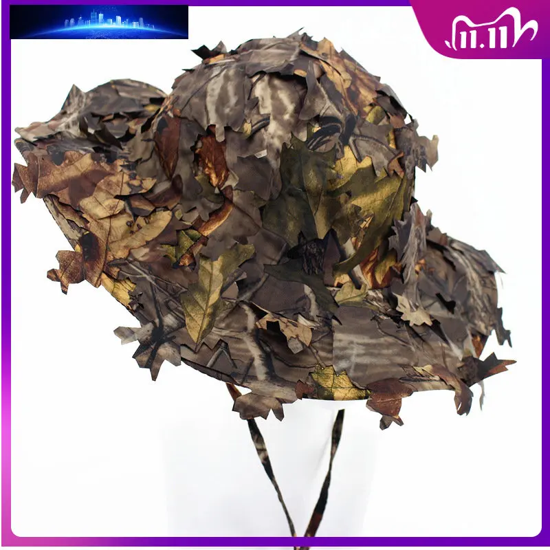 

Hunting Caps 3d Leaves Bucket Hats Sniper Military Tactical Caps Bonnie Hat Outdoor Fishing Camouflage Paintball Airsoft Gorras