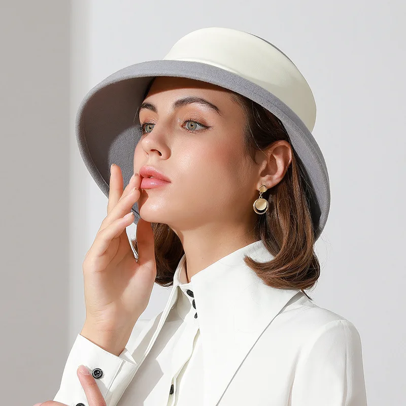 Фетровая шляпа из шерсти в стиле ретро для бассейна Европы и США ремень с