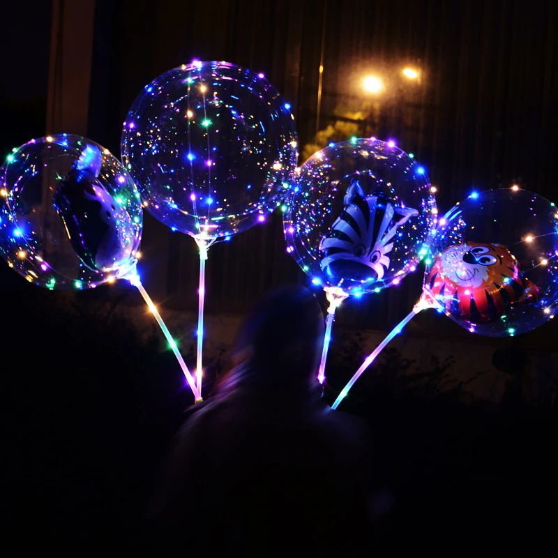 

Transparent Animal Luminous Bubble Ball Birthday Party Decor Colorful Led Balloon Globos Wedding Decoration