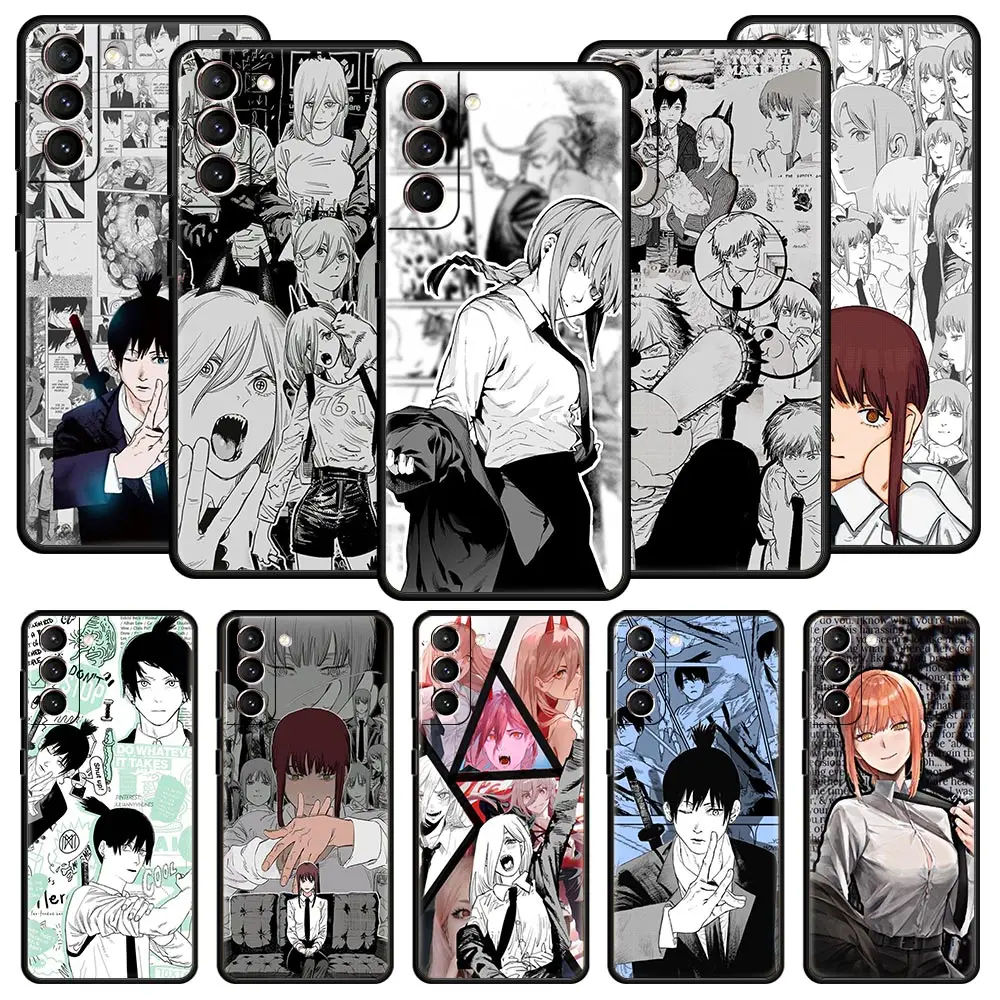 

Denji Chainsaw Man Pochita Makima Phone Case For Samsung Galaxy S23 S22 Ultra S20 S21 FE 5G S10 S9 Plus S10E S8 S7 Edge Cover