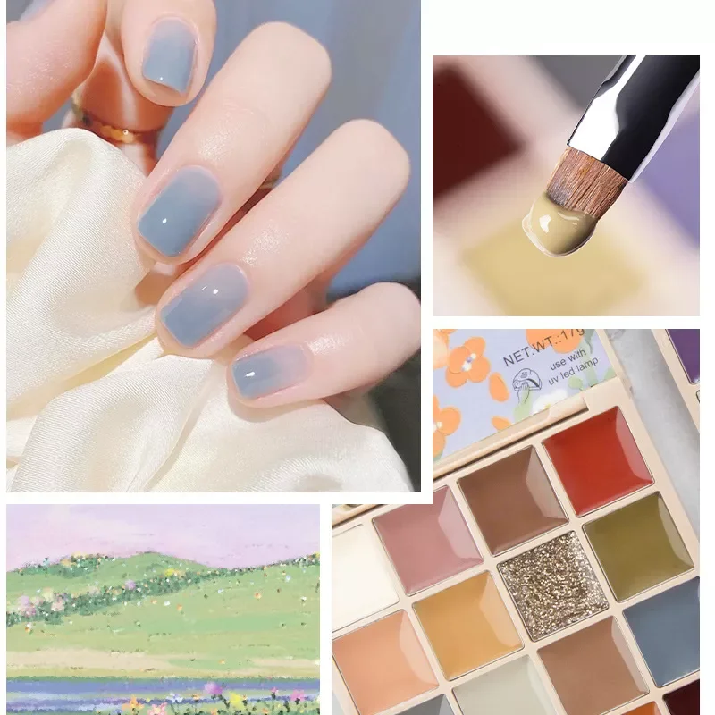 2023 Nail Gel Palette Mud Painting Spring Summer Color For Nail Art Design Semi Permanent Soak Off UV Gel Varnish 16 Colors Set enlarge