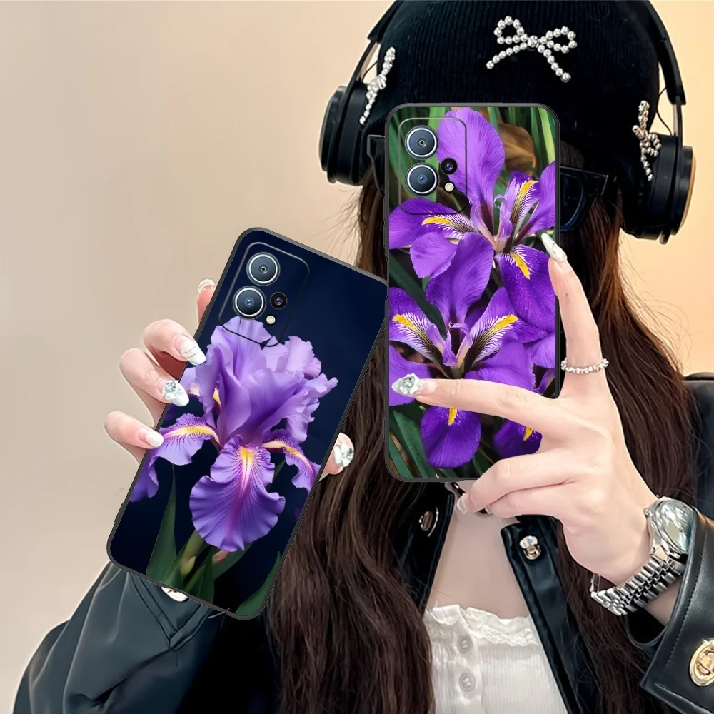 Красивый чехол для мобильного телефона Iris Flower Huawei P60 P50 P40 P30 P20 P10 P9 P8 Pro Lite Plus черный