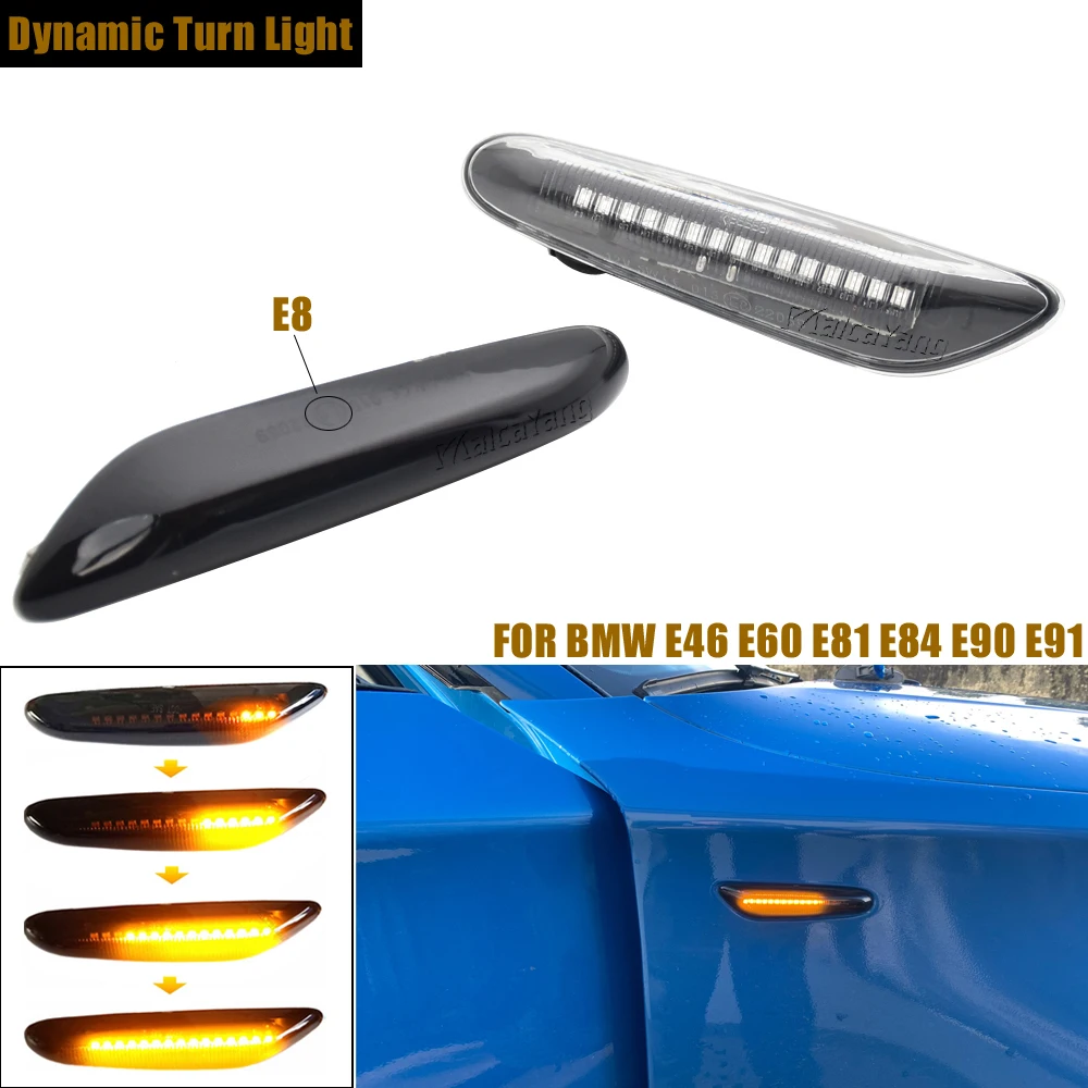 

2x Sequential Dynamic LED Turn Signal Side Marker Light Blinker For BMW X3 E83 X1 E84 X5 X53 E60 E61 E46 E81 E82 E90 E92 E87 E88