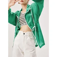 fashion high quality design 2022 summer woman jacket casual solid thin hood zipper slim dropshipping women clothing