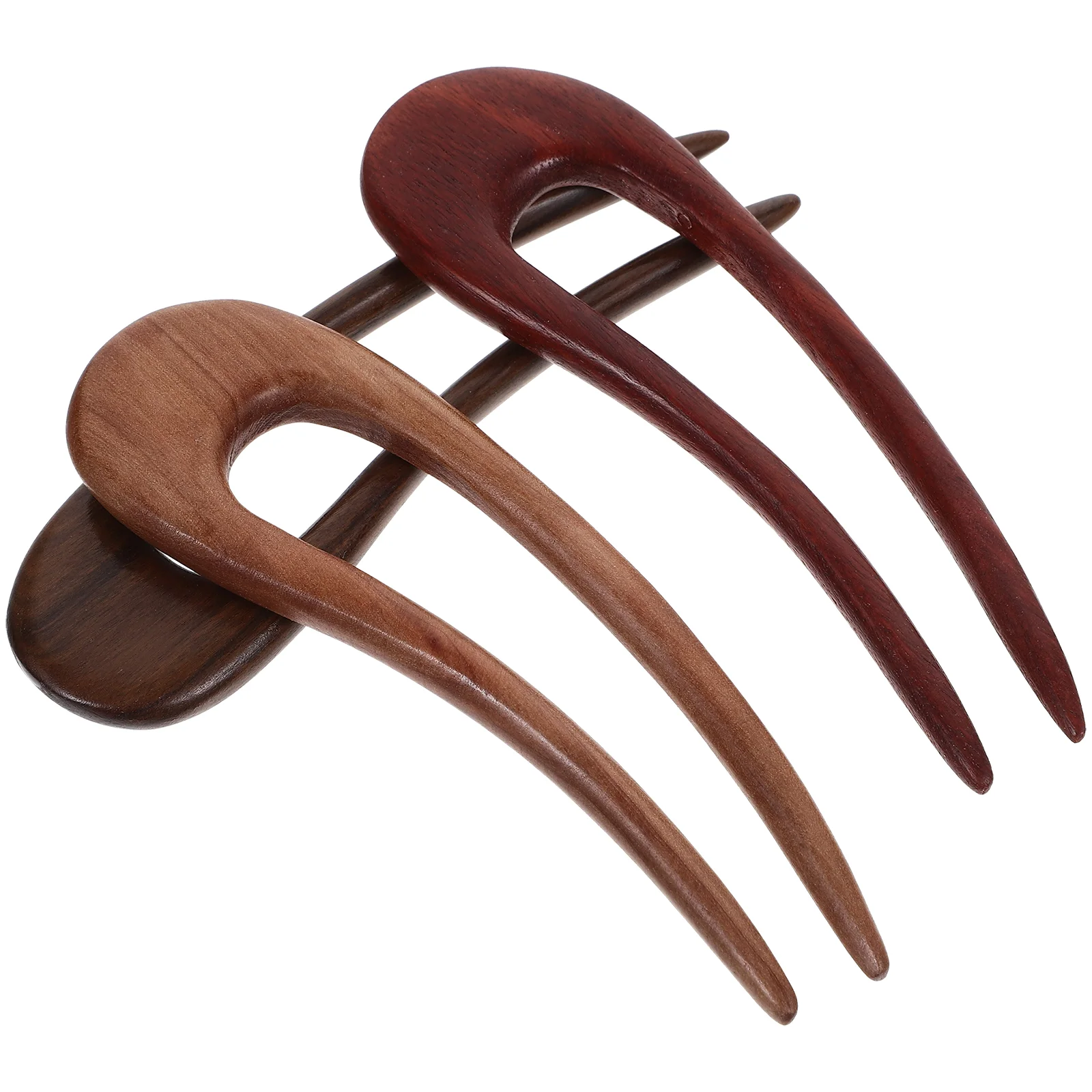 

3 Pcs Wood Vintage Hairpin Women Clip Accessories Girl Toppers Mahogany U Shaped