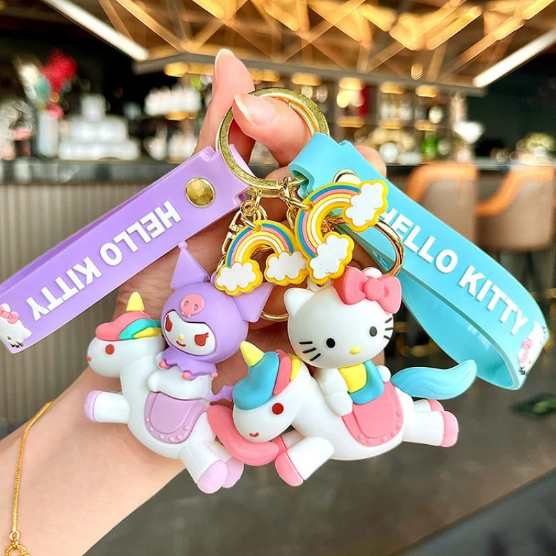 

Sanrio Anime Figures Keychain Kawaii Cinnamoroll Melody Pompom Purin Kuromi Kt Cat Cartoon Cute Doll Japanese Children's Toys