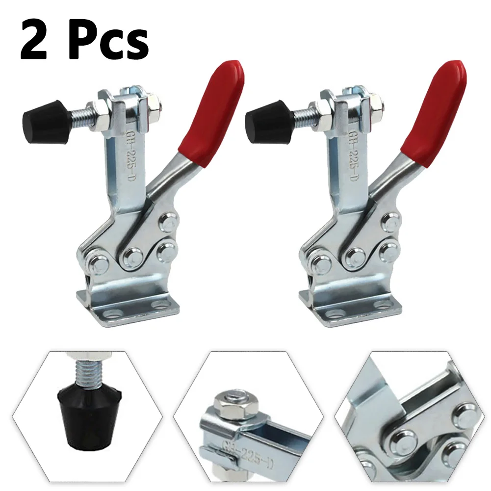 

2pcs GH-225D Toggle Clamps 227kg 500lbs Quick-Release Fixed Clamping Woodworking Carpentry Clip Tool Horizontal Toggle Clamp