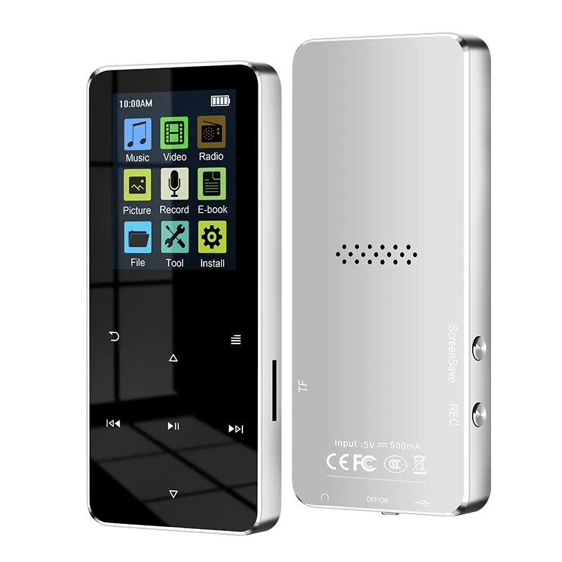 

2023 Player 2.0'' Metal MP4 Music Player HiFi Bluetooth 5.0 MP3 Support Card Built-in Speaker With FM Alarm Clock E-Book Player