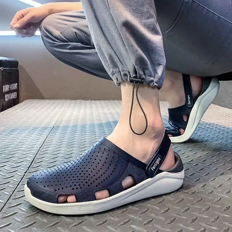 Кроссовки мужские резиновые прочные сандалии носки пляжные тапочки теплая белая