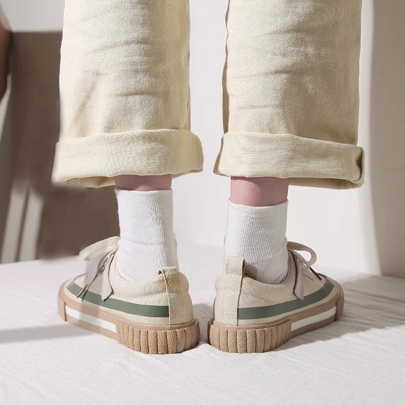 Women Shoes 2022 New Spring Fashion Women Canvas Shoes Casual Flats Striped Casual Vulcanize Shoes Fashion Style Female Sneakers