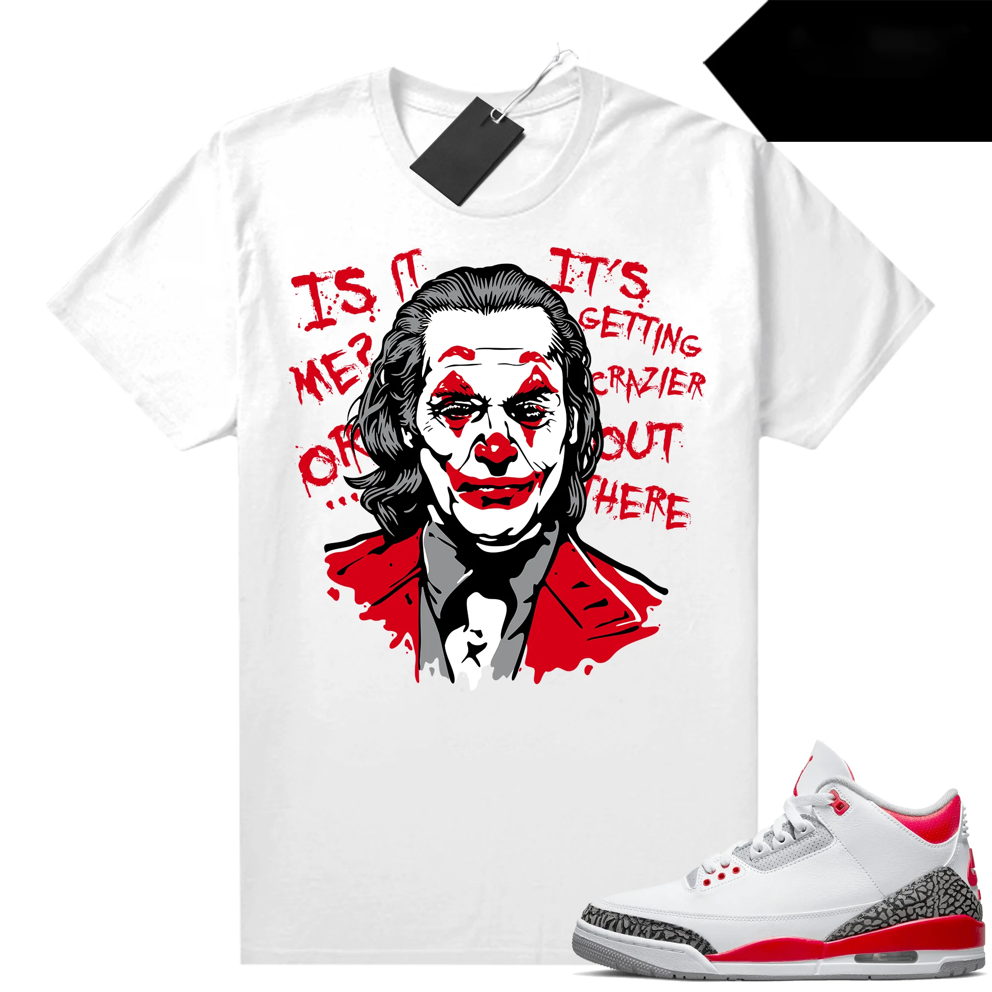 

Fire Red 3s shirts Sneaker Match White Joker Sneaker Clothing 100% Cotton Unisex Graphic T Shirts For Men