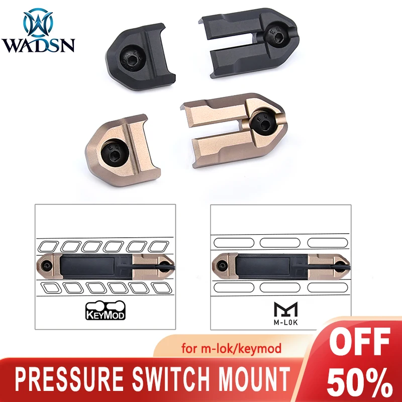 

WADSN Surefir M600 M300 Pressure Switch Mount Mlok Keymod DBAL PEQ Switch Plates Tape Panel for Picatinny Rail Accessories