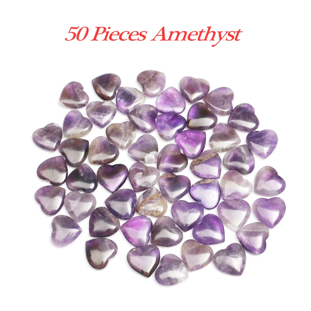 Mineraali 50pcs/Set Mini 2cm Natural Dream Amethyst Stone Multicolor Crystal Carving Bulk Wholesale Love Heart Energy Purple Gem