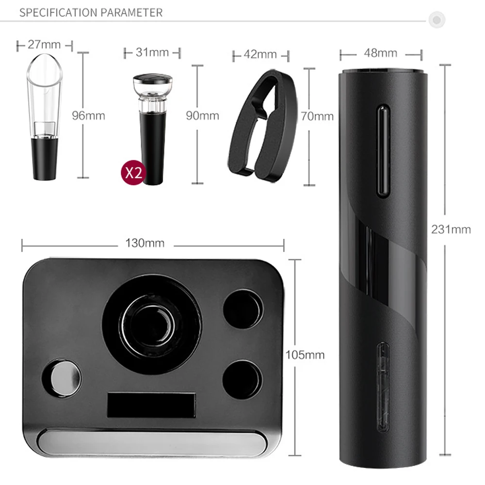 electric wine bottle opener corkscrew foil cutter set automatic bottle opener for wine kitchen gadgets can opener free global shipping