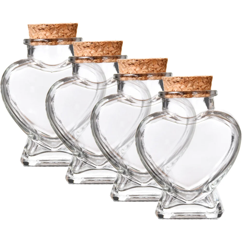 

Glass Wish Bottles Sand Keepsake Heart Type Glass Favor Jars With Cork Lids