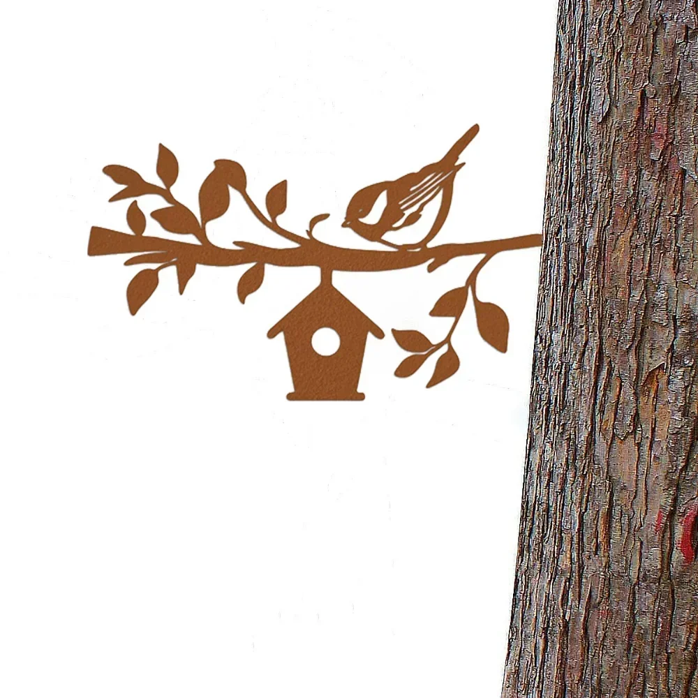 Очаровательный садовый кол с металлическим силуэтом воробья — трансформируйте