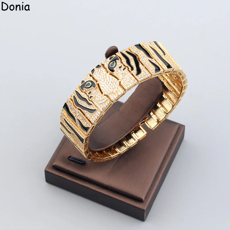 

Donia jewelry new European and American fashion creative inlaid zircon tiger open bracelet palace luxury jewelry bracelet