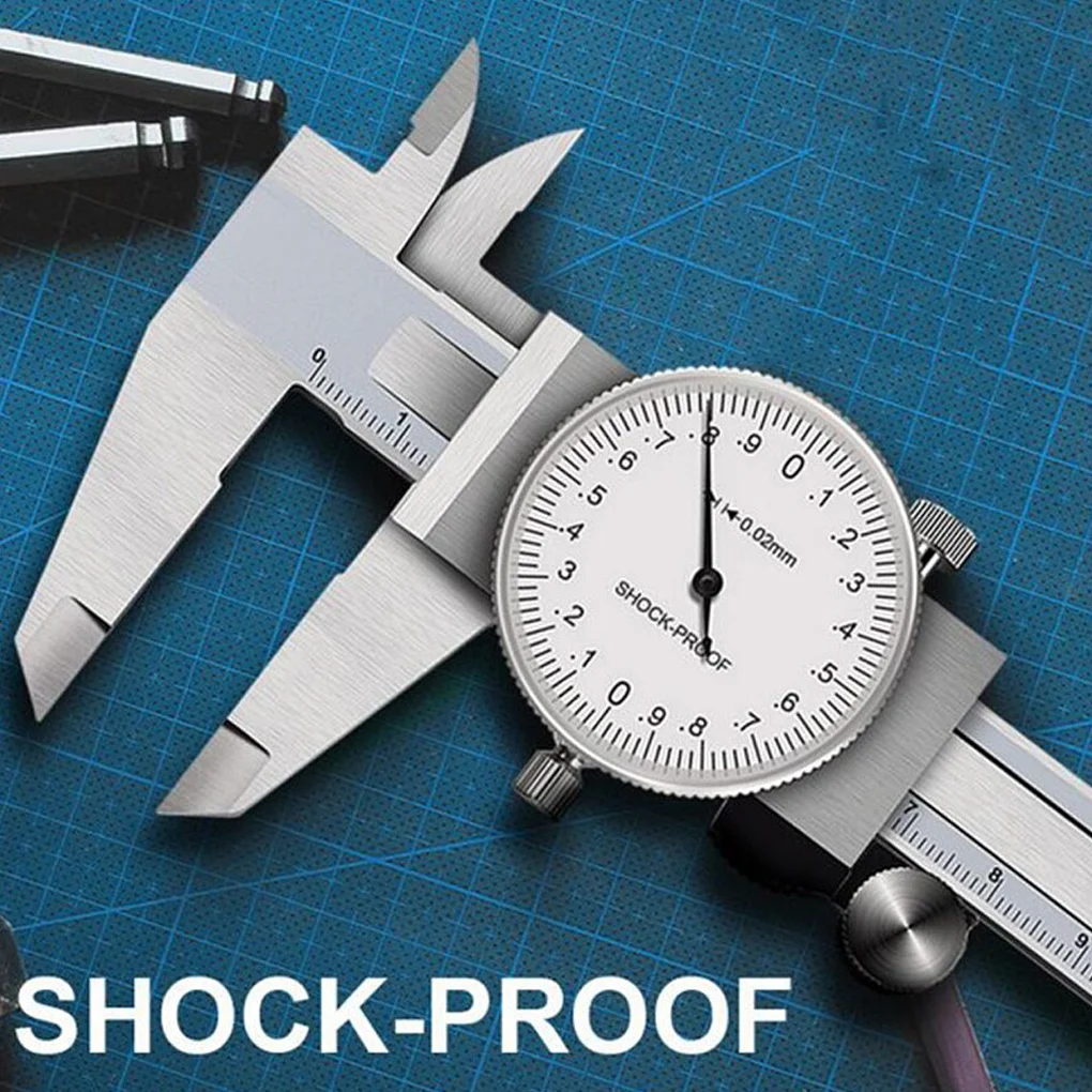 

Dial Vernier Caliper Slide 0.02mm Shock-proof Gauge Carbon Steel Portable Metric Length Thickness Micrometer Handheld