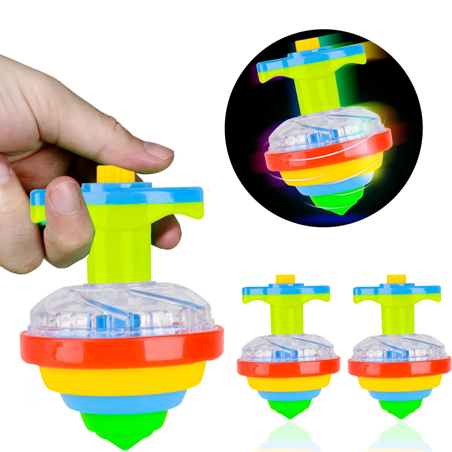 

Spinning Top Colorful Luminous Gyroscope LED Lights Show Fun Sports Toys Rotating Handle Children's Classic Toy Gifts
