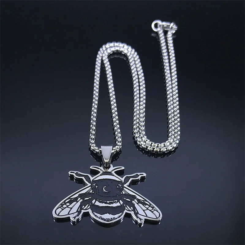 2023 Викка Би Лун Готическая подвеска на цепочке из нержавеющей стали для женщин и мужчин серебристого цвета панк-украшение подарок N3352S0