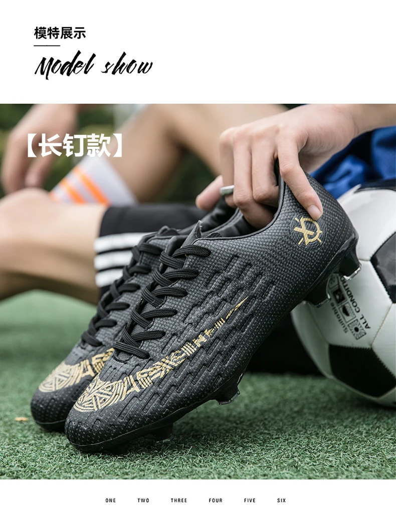 

Kids Soccer Shoes Outdoor Long Spike Professional Size 31-45 Football Boots Boys AG/TF Ultralight FutsalBoots Cleats Sneakers