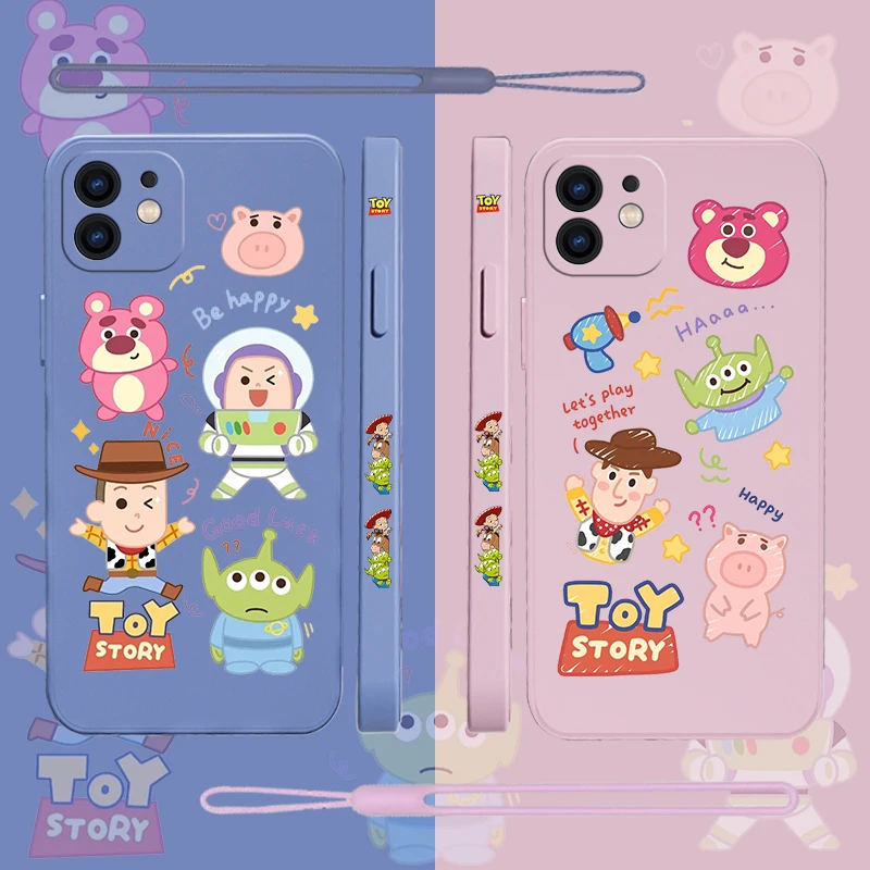 

Disney Toy Story Phone Case For Samsung A81 A53 A50 A22S A52 A52S A51 A72 A71 A32 A22 A20 A30 A21S A02S A11 4G with Hand Strap