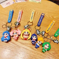 anime sailor moon keychain cute cartoon key chain ladies bag car key ring pendant accessories birthday kids toys gifts