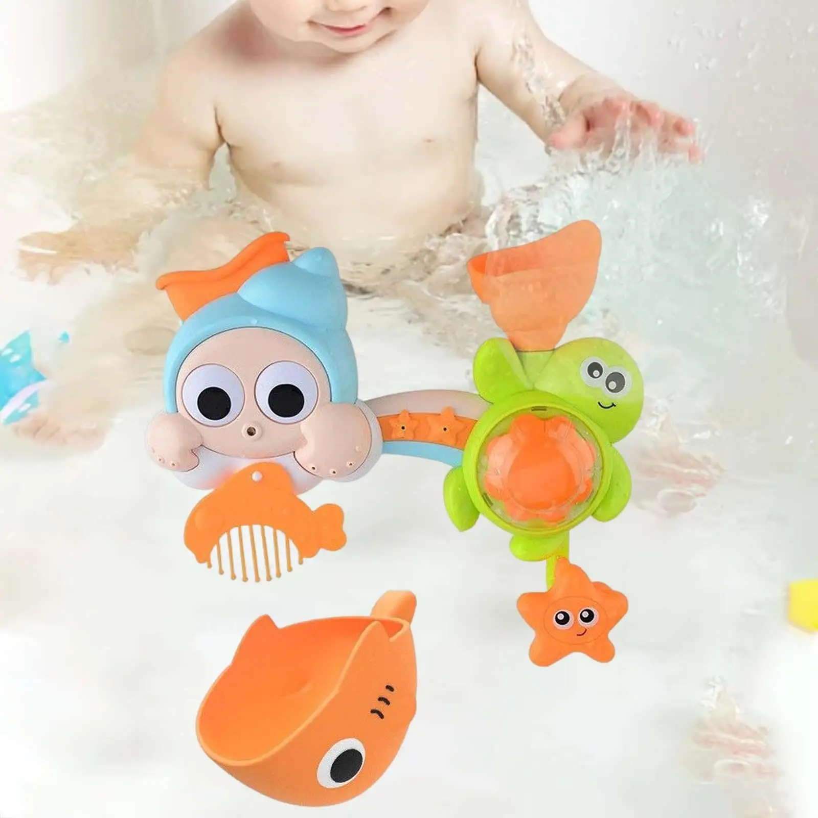 

Bathtub Water Toys Cartoon with Suction Cup Playset Outdoor Activities Toy Bath Toys for Boys Toddlers Kids Girls Birthday Gifts