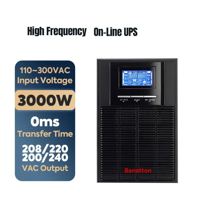 

Black Single Phase High Frequency 220V 1Kva Backup Online UPS