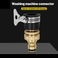 100PCS/lot Pure Brass Faucets Standard Connector Washing Machine Gun Quick Connect Fitting Pipe Connections 15-22mm Hose