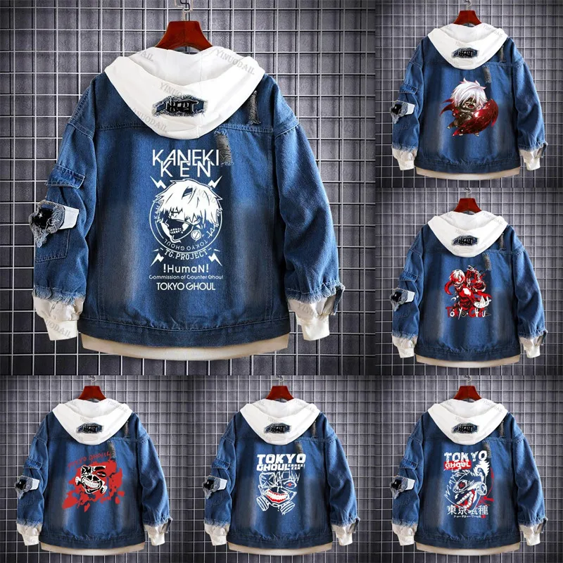 Arima Kisho Токийский Гуль джинсовые куртки аниме Fifures Мужская Уличная одежда с