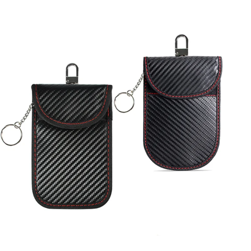 

Car Key Signal Blocker Bag Faraday Cage Fob Pouch Keyless Blocking Case Carbon Fiber Waterproof Protection Cover Keychain Bag