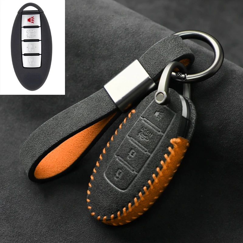 

For Infiniti Q50L Q70 QX50 QX60 Q60 2 buttons 3 buttons 4 buttons suede key case